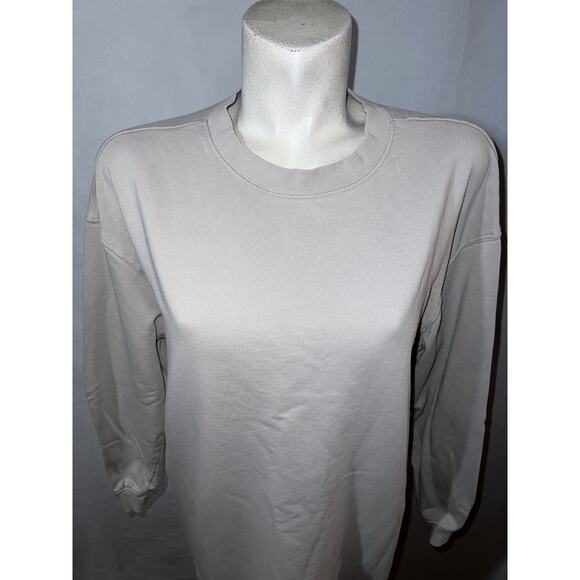 Divided by H&M Size XS Taupe Crew Neck Long Sleeve Sweatshirt Tunic Dress Casual - Picture 2 of 6